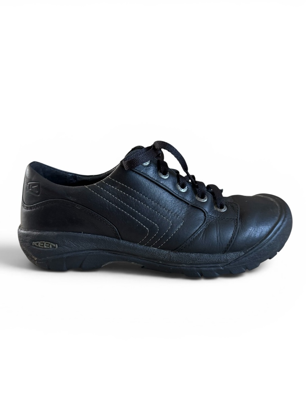 KEEN Austin Leather Oxford Sneakers Comfort Walking Shoes Travel Black Size 9